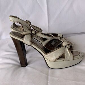 Elegant Cream and Bronze Women's Heels